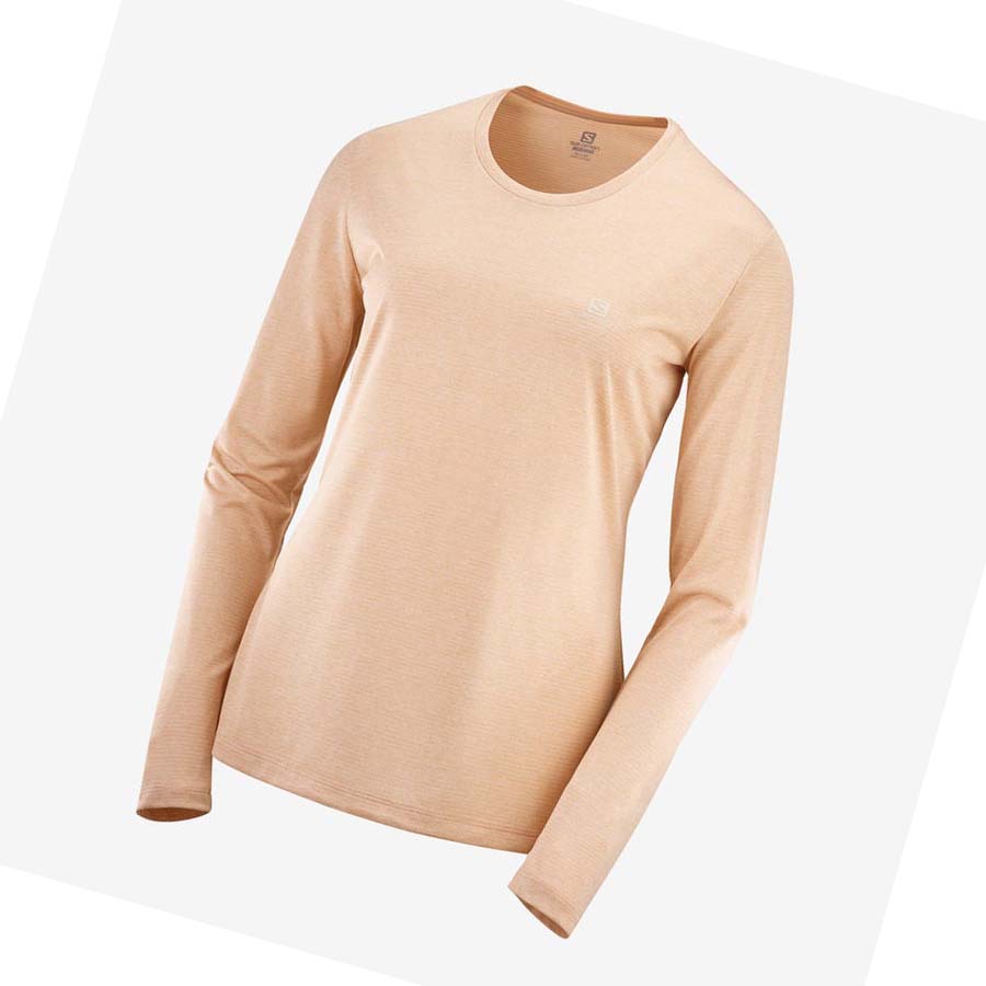 Camiseta Salomon AGILE Mujer Beige | MX 2560AHK